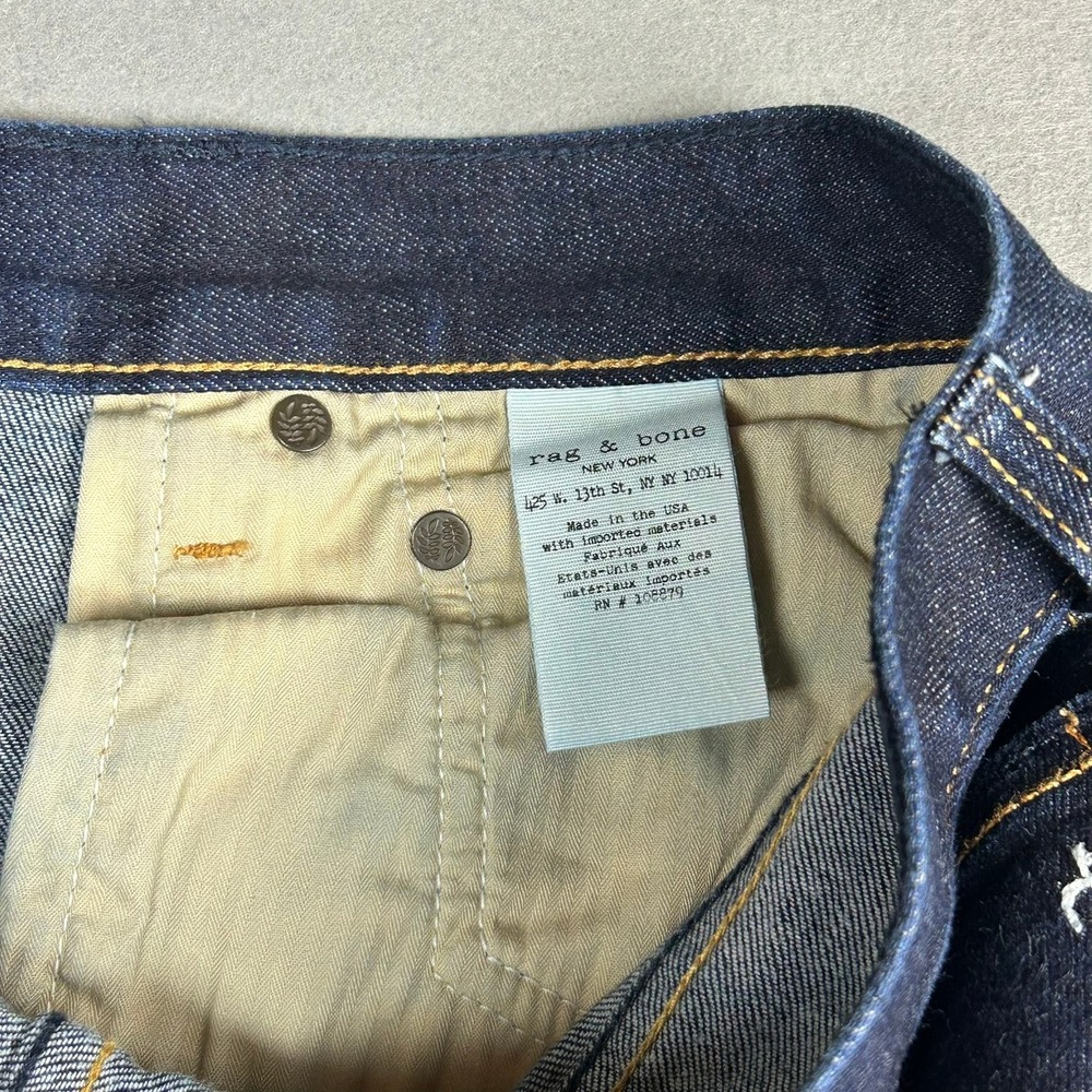 Rag & Bone Jeans Kaihara Raw Denim Mens 32x32 Indigo Blue - Picture 13 of 15